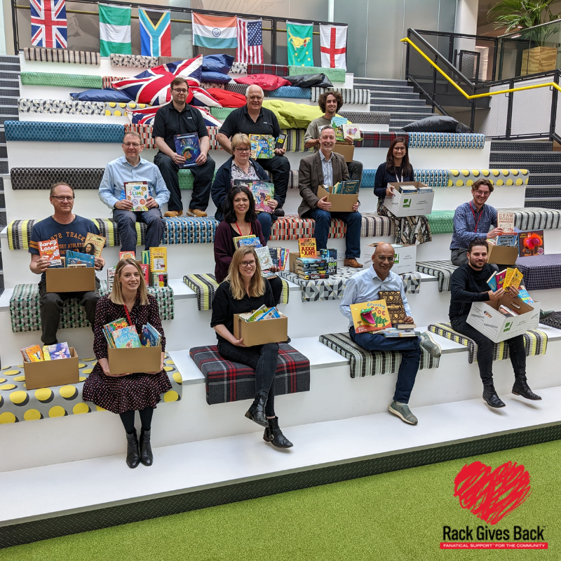 Rackspace_EMEA's tweet photo. #RackGivesBack launched the first annual Rackspace Technology book drive in September, and thanks to #Rackers in the Hayes office are able to donate a whopping 13 boxes, or an estimated 300+ books to @Lonbookproject 📚 https://t.co/2bfQs5JUnW