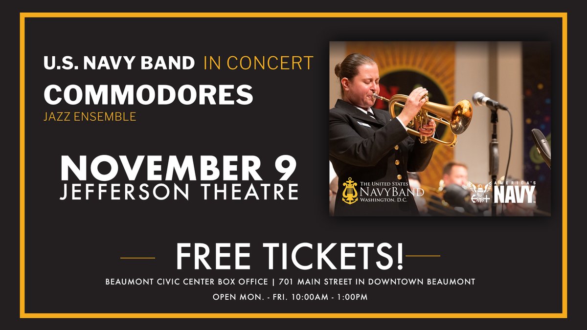 beaumontevents's tweet photo. Just Announced! 🚨 The @ Commodores will perform at the Jefferson Theatre, Wednesday, November 9 at 7:30pm.

✨FREE CONCERT✨ Tickets are available for pick up at the Beaumont Civic Center box office, open Monday - Friday, 10:00am - 1:00pm. https://t.co/wlJAvNjGko