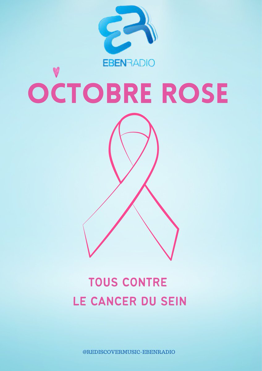 ebenradio's tweet photo. "Le dépistage est le réflexe qu'il vous faut pour sauver des vies. Devenez l'héroïne de votre vie."
@ebenradio est pour la lutte contre le cancer du sein "OCTOBRE ROSE"

#ebenradio #octobrerose #cancer #femme  #depistage https://t.co/MS0UsL0sOe