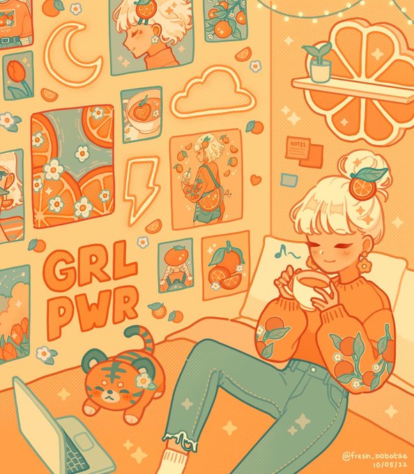 「hair ornament orange theme」 illustration images(Latest)