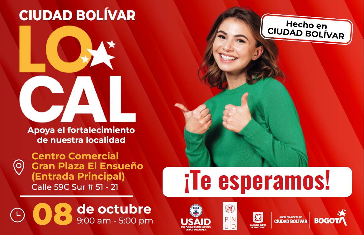 📢Recuerda nuestra cita el próximo 8 de octubre desde las 9:00am., para que participes en la feria de emprendimiento de nuestra localidad. #HechoEnCiudadBolivar