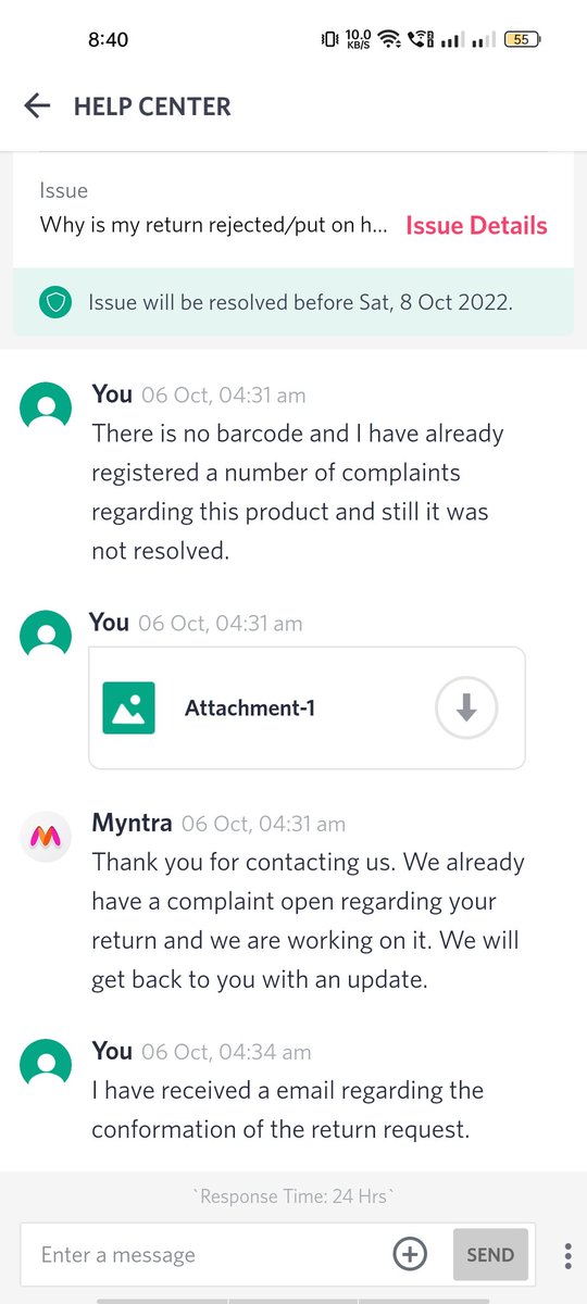 SanidhyaShourya's tweet photo. This is complaint regarding the wrong product which was delivered to me 5 days back and now as I file return for the same, even after being approved by myntra the delivery agent has refused to process and the problem is yet to be resolved. @myntra @Myntra_CC https://t.co/fW0XUYptk9