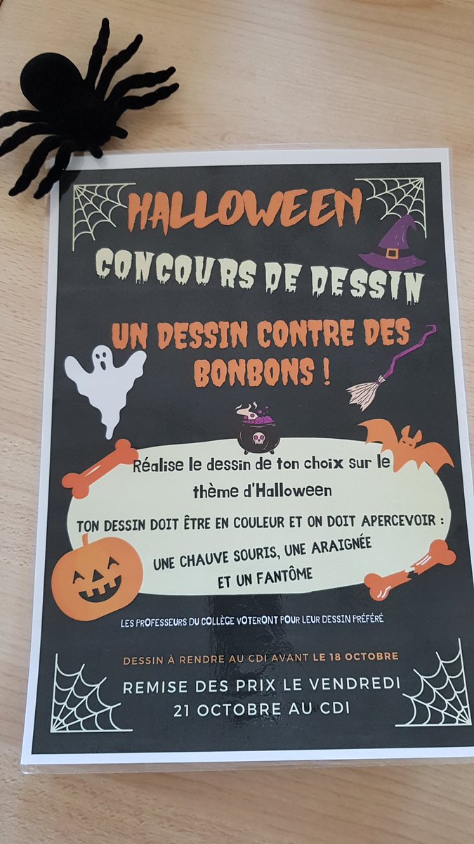 GeraldineB036's tweet photo. Le #CDI du collège @LaFayette036 @ac_orleanstours s est transformé pour #Halloween Si vous aimez avoir peur, venez découvrir l'effrayante sélection de #livres au CDI et participer au #concours de dessin. #lecture #litteraturejeunesse #animationlecture #ProfDoc https://t.co/08uDVfFWql