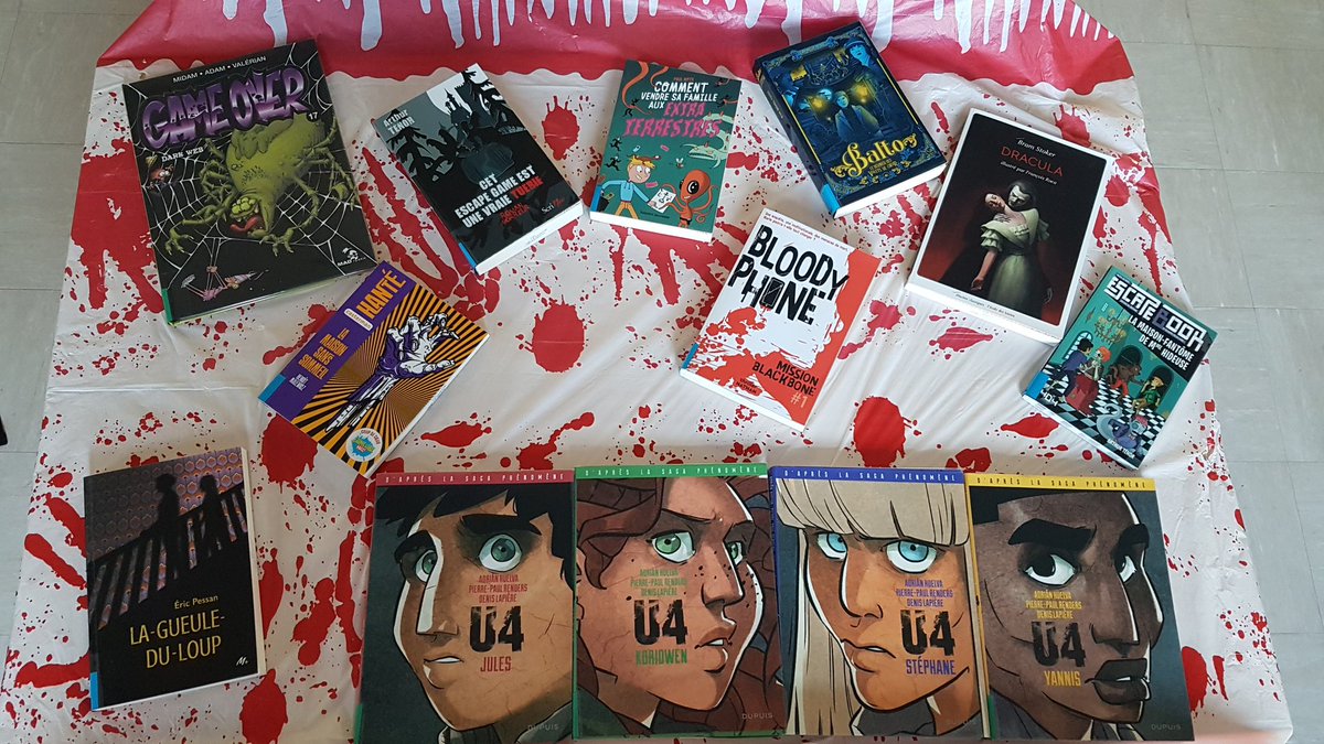GeraldineB036's tweet photo. Le #CDI du collège @LaFayette036 @ac_orleanstours s est transformé pour #Halloween Si vous aimez avoir peur, venez découvrir l'effrayante sélection de #livres au CDI et participer au #concours de dessin. #lecture #litteraturejeunesse #animationlecture #ProfDoc https://t.co/08uDVfFWql