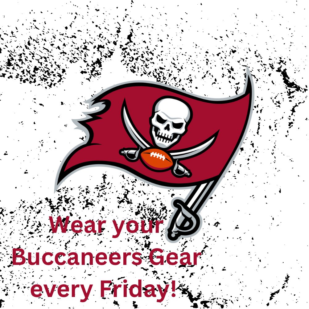 HCPSSHES's tweet photo. Every FRIDAY is Bucs day!!! Wear your Buccaneer’s to school every Friday! #raisetheflags @BucsFoundation https://t.co/i9ykSrVfvb