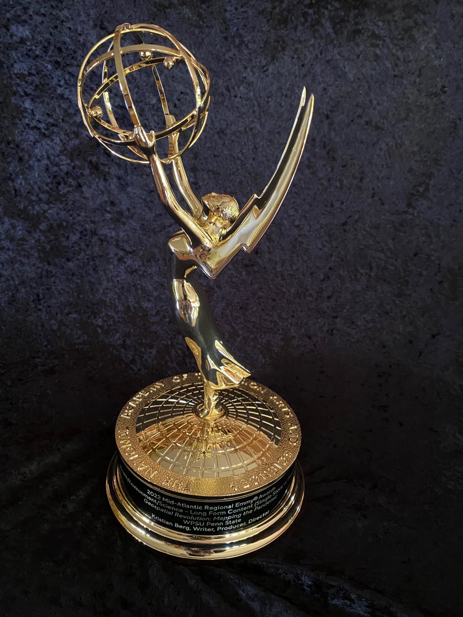GeospatialRevolution (@geospatialrev) on Twitter photo 🎊Saturday night in Philadelphia we were thrilled and honored to receive the 2022 Mid-Atlantic Emmy Award in Health/Environment/Science for "Geospatial Revolution: Mapping the Pandemic"! @wpsu <a href="/GISLounge/">GIS Lounge</a> @geoworldmedia <a href="/directionsmag/">Directions Magazine</a> <a href="/GISEd/">Esri GIS Education</a> #geospatial👉🏾geospatialrevolution.psu.edu 🎊Saturday night in Philadelphia we were thrilled and honored to receive the 2022 Mid-Atlantic Emmy Award in Health/Environment/Science for "Geospatial Revolution: Mapping the Pandemic"! @wpsu <a href="/GISLounge/">GIS Lounge</a> @geoworldmedia <a href="/directionsmag/">Directions Magazine</a> <a href="/GISEd/">Esri GIS Education</a> #geospatial👉🏾geospatialrevolution.psu.edu