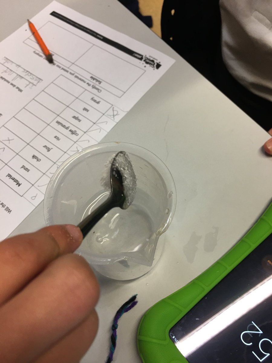 Harts_Y5's tweet photo. Soluble or insoluble? That was our question for our Science investigations. Using prior knowledge of dissolving, we made predictions and then put them to the test, ensuring we maintained ‘fair tests’ for all the different materials. @hartsholmeacad @HarbourLearning #HHAScience https://t.co/B11hpJj0xL
