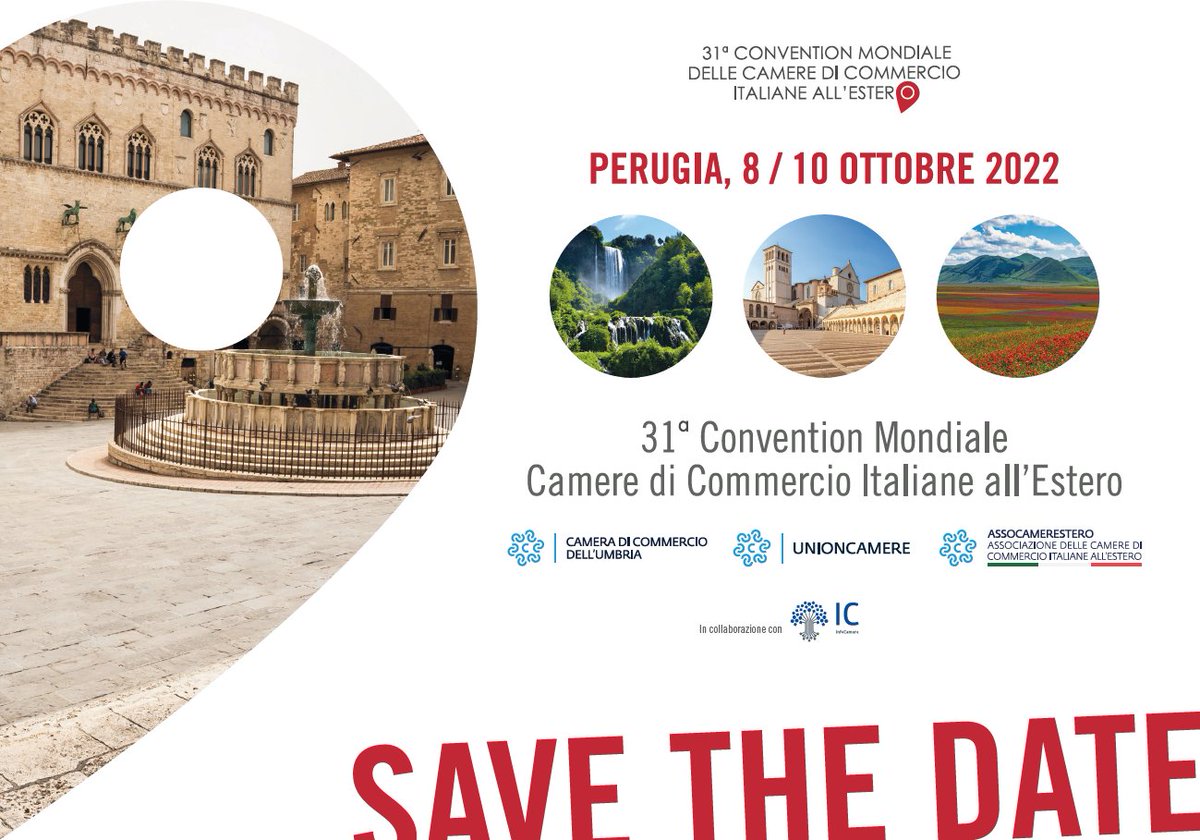 Del 8 al 10 de octubre se llevará a cabo la 31ª Convention mundial de las Cámaras de Comercio Italianas. El evento representa una oportunidad de discusión y debate para fortalecer los vínculos entre el sistema de cámaras italiano en el extranjero y el red de cámaras en Italia.