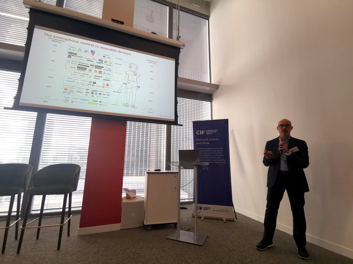 chazza6789's tweet photo. Excellent presentation on smartphones: what next? from @MobilePeter @CounterPointTR at the Cambridge Wireless Future Devices event today at @22Bishopsgate @CambWireless #CWFDT https://t.co/VoSNa3XqcB