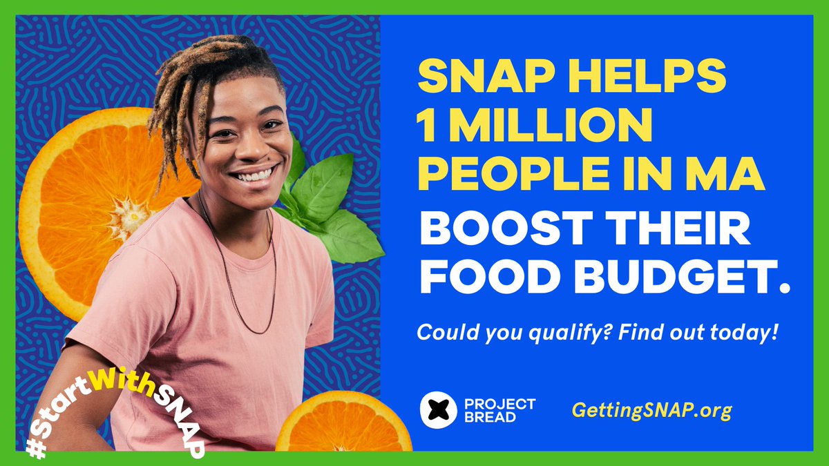 projectbread's tweet photo. #DYK? as of 2022, over 1 million MA residents received SNAP benefits. #SNAPworks to help households meet their nutritional & dietary needs by increasing access to healthy & culturally appropriate foods. Visit https://t.co/Ny2eMw6XzB to #StartWithSNAP. #SNAPAwarenessWeek https://t.co/VLrg1M1YPX