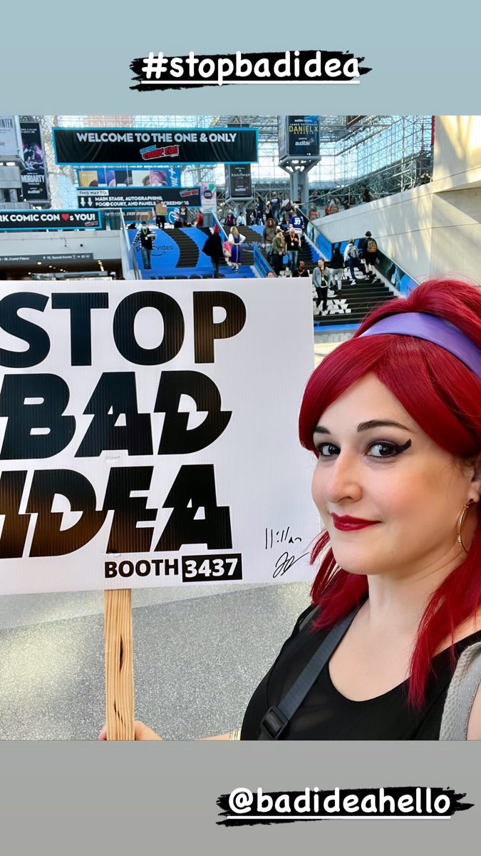 ShazzerVs's tweet photo. It’s a good idea to STOP @badideahello! #NYCC22 #stopbadidea @NY_Comic_Con https://t.co/3z1Zm56m1q