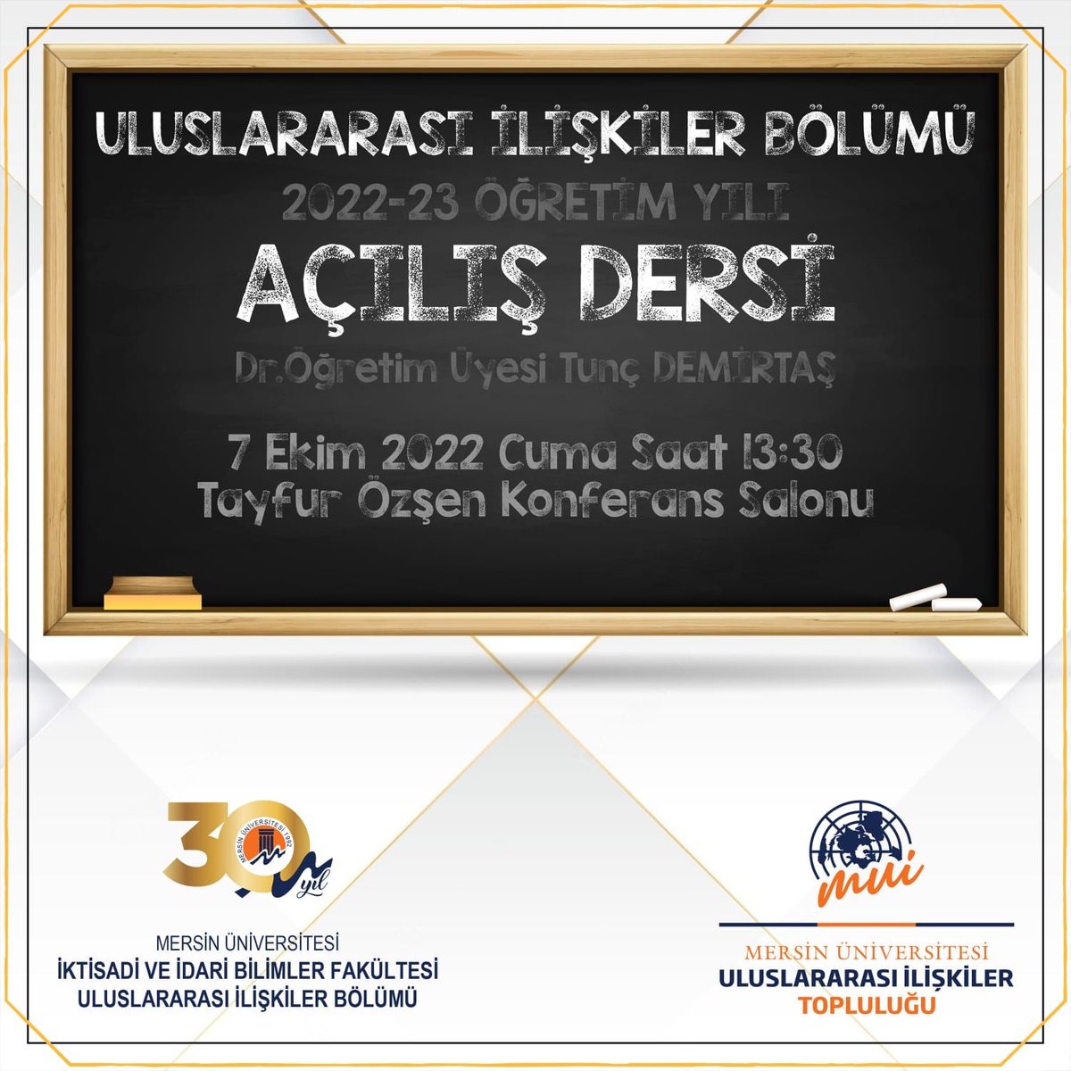 bug_sari's tweet photo. Mersin Üniversitesi, İİBF, Uluslararası İlişkiler Bölümü Eğitim-Öğretim Yılı Açılış Dersi
@tuncdemirtas https://t.co/3mjjJ5Ix4E