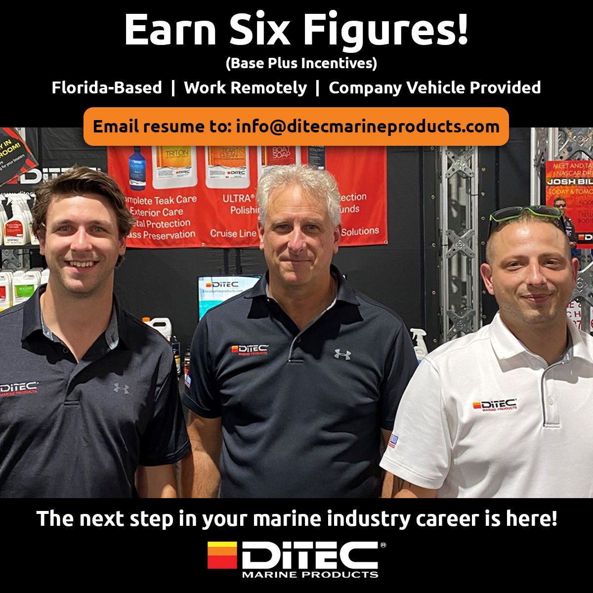 DitecMarine's tweet photo. Take the next step in your #marine career and earn SIX figures with a dynamic, growing company selling DiTEC’s full line of eco-friendly marine cleaning products. Self-motivated, outgoing candidates with marine experience, email your resume to: info@ditecmarineproducts.com. https://t.co/rBKUkp96TN