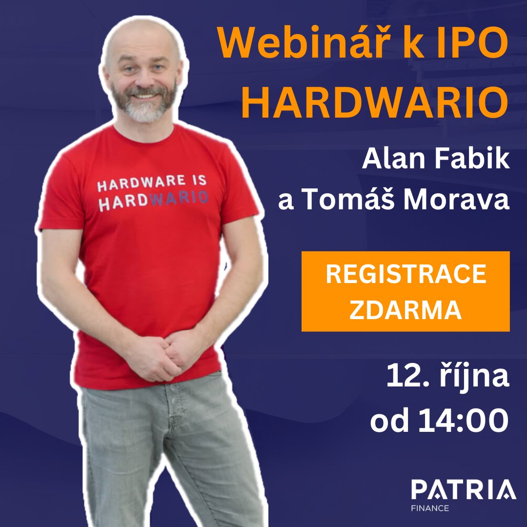 Přemýšlíte o investici do #IPO inovátora v oblasti průmyslového #IoT <a href="/hardwario_cz/">HARDWARIO</a> 🤔? Tak se zaregistrujte na náš webinář! Na vaše dotazy odpoví CEO <a href="/AlanFabik/">Alan Fabik</a> a finanční ředitel Tomáš Morava. 👉Zaregistrujte se zdarma: bit.ly/3CbhmCd👈
<a href="/prazskaburza/">Burza cenných papírů Praha</a> #start #akcie