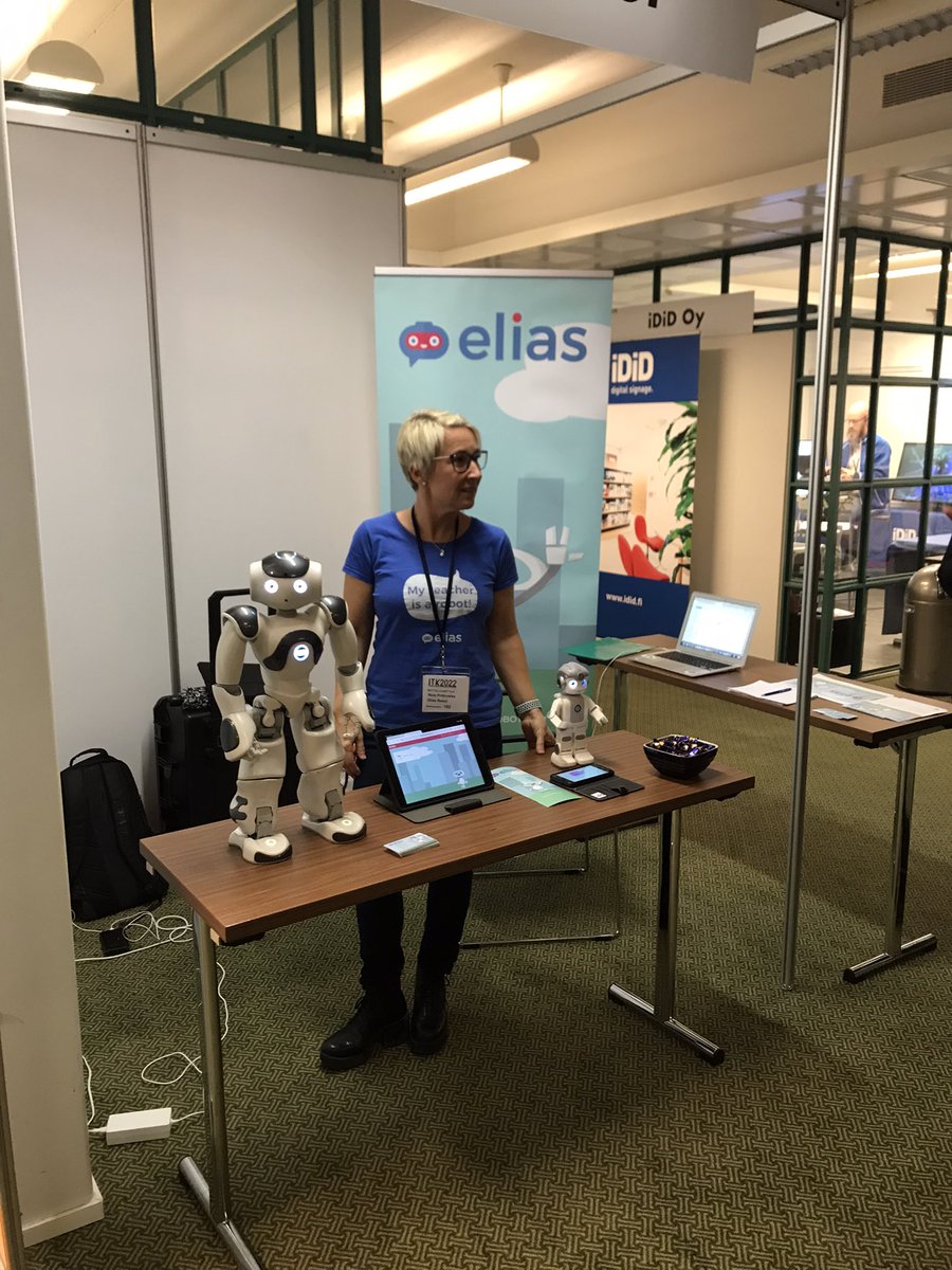 NinaPirttinokka's tweet image. Täällä ollaan! Eliakseen ja Alpha Miniin voi tutustua EliasRobot-ständillä102. #itk2022 #eliasrobot
