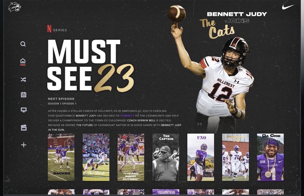 Bennett Judy (@bennettjudy1) on Twitter photo Excited to have committed to Western Carolina University <a href="/CatamountsFB/">Western Carolina Football</a>! Grateful to all of my teammates and coaches that made this possible. Very blessed for this opportunity <a href="/CoachKerwinBell/">Kerwin Bell</a>, <a href="/Kb1Raw/">Coach Kade Bell</a> & <a href="/CoachWellsWCU/">Rylan Wells</a>!! #PlayFastScoreFaster Go Cats! Excited to have committed to Western Carolina University <a href="/CatamountsFB/">Western Carolina Football</a>! Grateful to all of my teammates and coaches that made this possible. Very blessed for this opportunity <a href="/CoachKerwinBell/">Kerwin Bell</a>, <a href="/Kb1Raw/">Coach Kade Bell</a> & <a href="/CoachWellsWCU/">Rylan Wells</a>!! #PlayFastScoreFaster Go Cats!