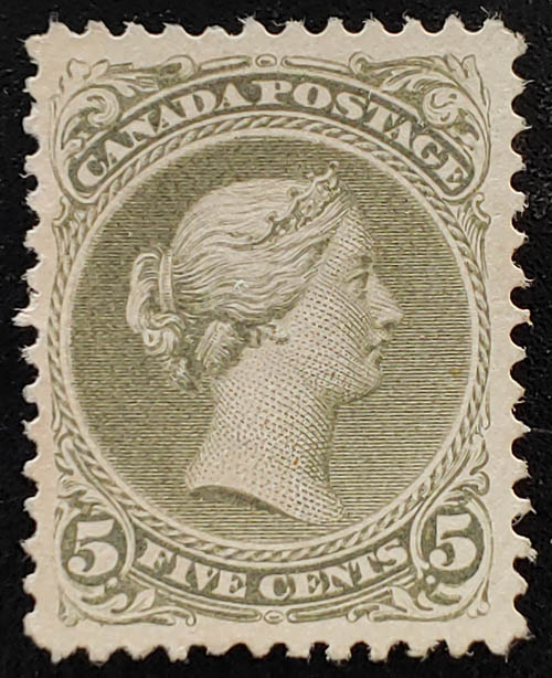 AllNations1949's tweet photo. Canada #26 VF Unused 1875 5c Large Queen Perf 11.5x12 $2500 Lot 20 in our auction Saturday 8th October 2022 #5cLargeQueen #CanadaStamps #LargeQueens
https://t.co/dFH7DQspQb https://t.co/yoKT3bOx4u