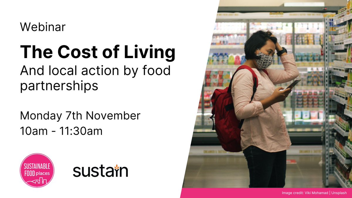 Who’s responding to the #costoflivingcrisis? Join us on 7th Nov to hear from #foodpartnerships @btnhovefood @FoodCambridge and @jrf_uk @KatieSchmuecker Register here sustainweb.org/events/oct22-c… @FoodPlacesUK @UKSustain @FoodMatters_org @SoilAssociation