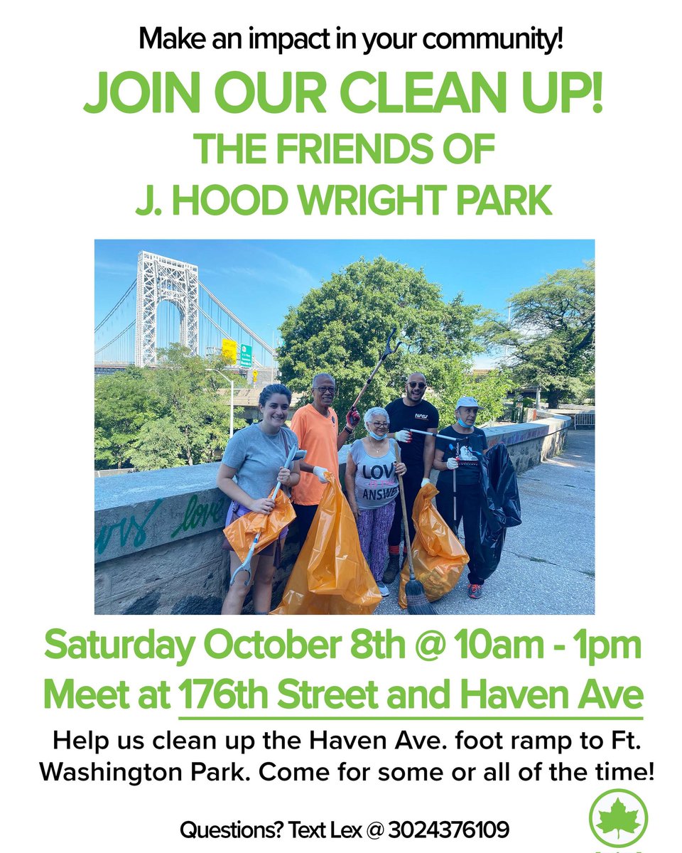 SenatorRJackson's tweet photo. ๐ข Community Clean-Up Efforts!
On Saturday, October 8th, between 10 am & 1 pm, join @friendsofjhood & me to help us clean up the Haven Avenue foot ramp to Ft. Washington Park. We will meet at 10 am at 176th street & Haven Avenue.
#Communityfirst #District31 #Cleanupefforts https://t.co/wAMMPm31wf
