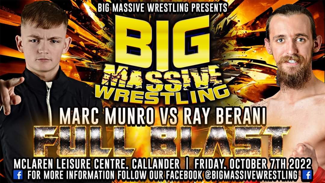 Tomorrow night <a href="/BigMassiveWres1/">Big Massive Wrestling</a> in Callander.

Ray Berani vs <a href="/marcmunrouk/">MarcMunroUK</a>

Tickets still available on the door 👊