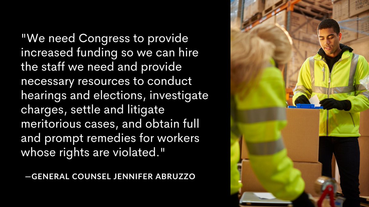 Our staff in the field and headquarters has done a tremendous job handling a historic surge in cases, but we urgently need Congress to fully fund the NLRB.