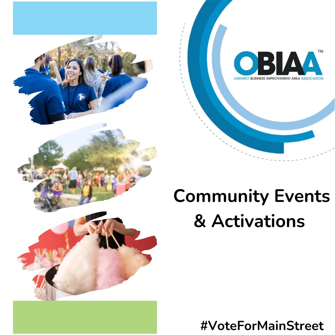 OBIAA_'s tweet photo. Hosting events in our main streets brings more people to main streets.

BIAs are champions and hosts of many community events that benefit residents, tourists &amp; our local businesses. 

Check out the full #2022MunicipalElection Toolkit! https://t.co/tafkVYS7jG

#VoteForMainStreet https://t.co/wNcJfqAN9Y
