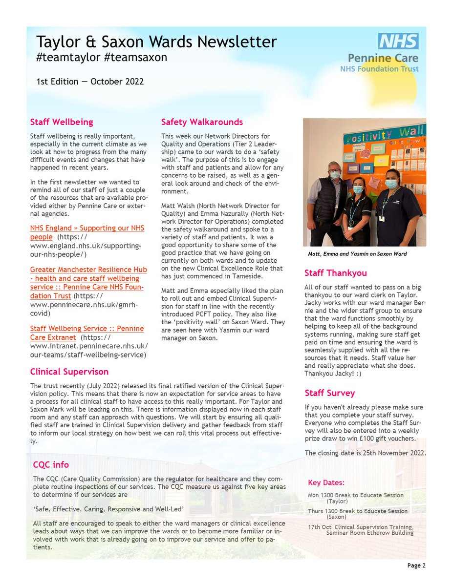 Mark H (@markhwork) on Twitter photo Interested to know what’s going on in Tameside on the acute mental health wards❔🙋🏻♂️ Luckily you can now read the first edition of our monthly newsletter to find out more and get to know our teams on #teamtaylor and #teamsaxon 👨👩👧👦👩👩👦👦👨👩👦👨👩👧👨👦👦 <a href="/PennineCareNHS/">Pennine Care NHS FT</a> #penninecarepeople Interested to know what’s going on in Tameside on the acute mental health wards❔🙋🏻♂️ Luckily you can now read the first edition of our monthly newsletter to find out more and get to know our teams on #teamtaylor and #teamsaxon 👨👩👧👦👩👩👦👦👨👩👦👨👩👧👨👦👦 <a href="/PennineCareNHS/">Pennine Care NHS FT</a> #penninecarepeople