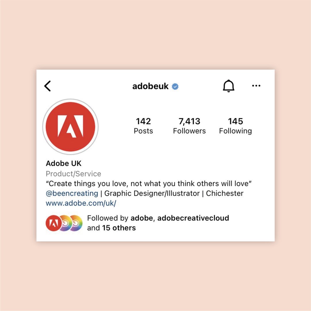 Look who's in the <a href="/adobeuk/">Adobe UK</a> instagram bio! "Create things you love, not what you think others will love" is the best creative advice I can give!

Thanks Adobe for featuring me and my creative world!