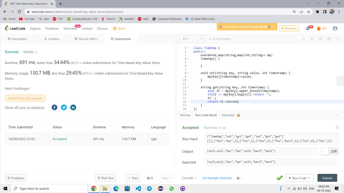 mpathak382's tweet photo. Completed Day 98 of the 100 Days of Code Program by  @CodeinCommunity Supported by @MinutesCoding

Today I solved Time Based Key-value(Leetcode)
https://t.co/dh8uxETYS2
Discord-https://t.co/DXwhp7UUAT

#100daysofcodechallenge #codeincommunity  #codein100daysofcode #100DaysOfCode https://t.co/tv7bCX0HHG