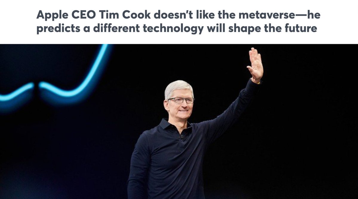 Many have questioned the #metaverse and if it even has a true place in today’s society, and #Apple CEO Tim Cook thinks no differently. Instead, he thinks “#AR is a profound technology that will affect everything”.

What do you think? Let us know.
cnbc.com/2022/10/03/app…