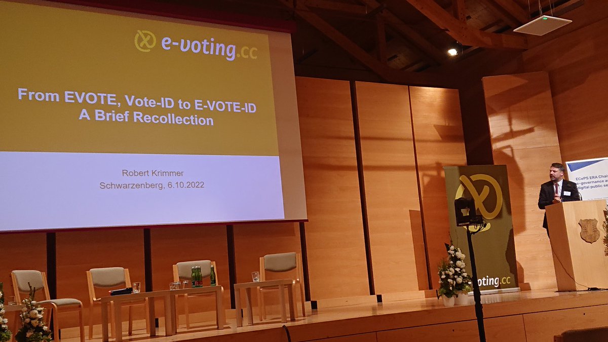 Very special moment after many years and many, many great conferences. @robertkrimmer: thanks for everything I learned from these and for all the great memories! #EVoteID2022
