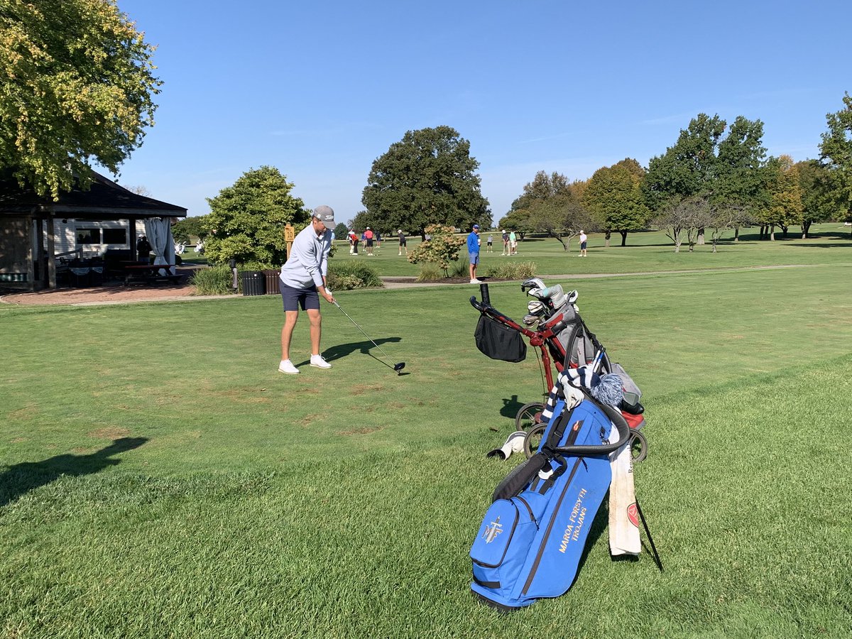 MFHSgolf's tweet photo. Getting the practice round in at Weibring this morning before IHSA State tomorrow. @_Tyler__Davis_ @MFHSAthletics https://t.co/tiR0GSV504