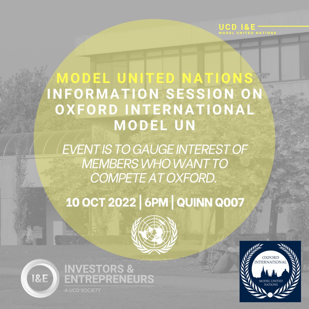 UCDIE's tweet photo. 📌Informational Session on Oxford International Model UN and  what model un is📌

This event is to gauge interest from members who want to compete at Oxford. 

They will be going to discuss the committees that are at Oxford, trainings, who would be best suited to attend, etc. https://t.co/sGSFZEi7rb