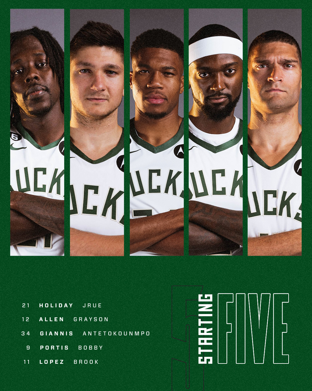 Milwaukee Bucks on X: Our 5 for Game 1 in Abu Dhabi.   / X