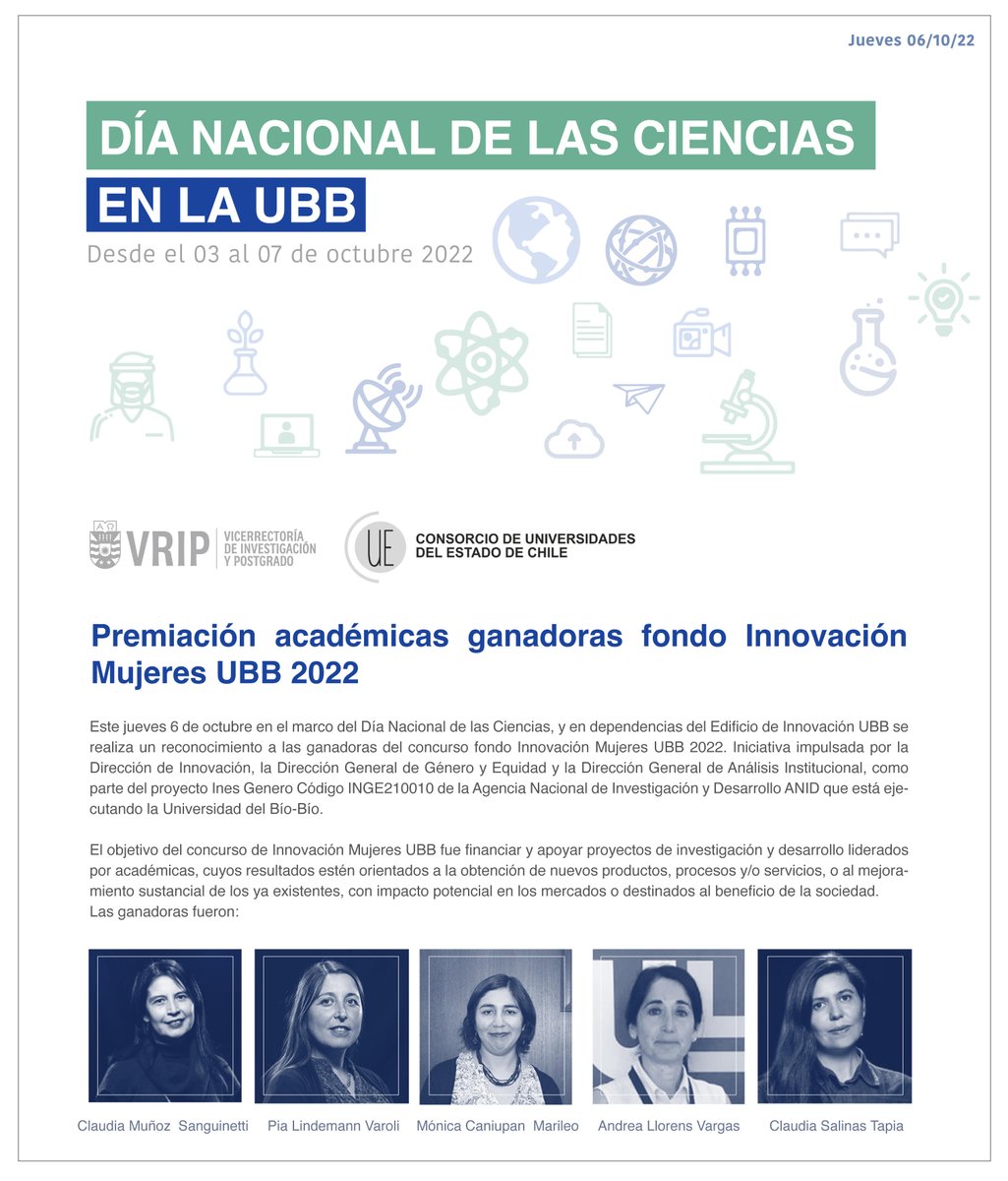 monicaUBB's tweet photo. Hoy nos premiaron, es importante visibilizar el trabajo de las mujeres. Gracias @vripubb https://t.co/UBHyqpC80y