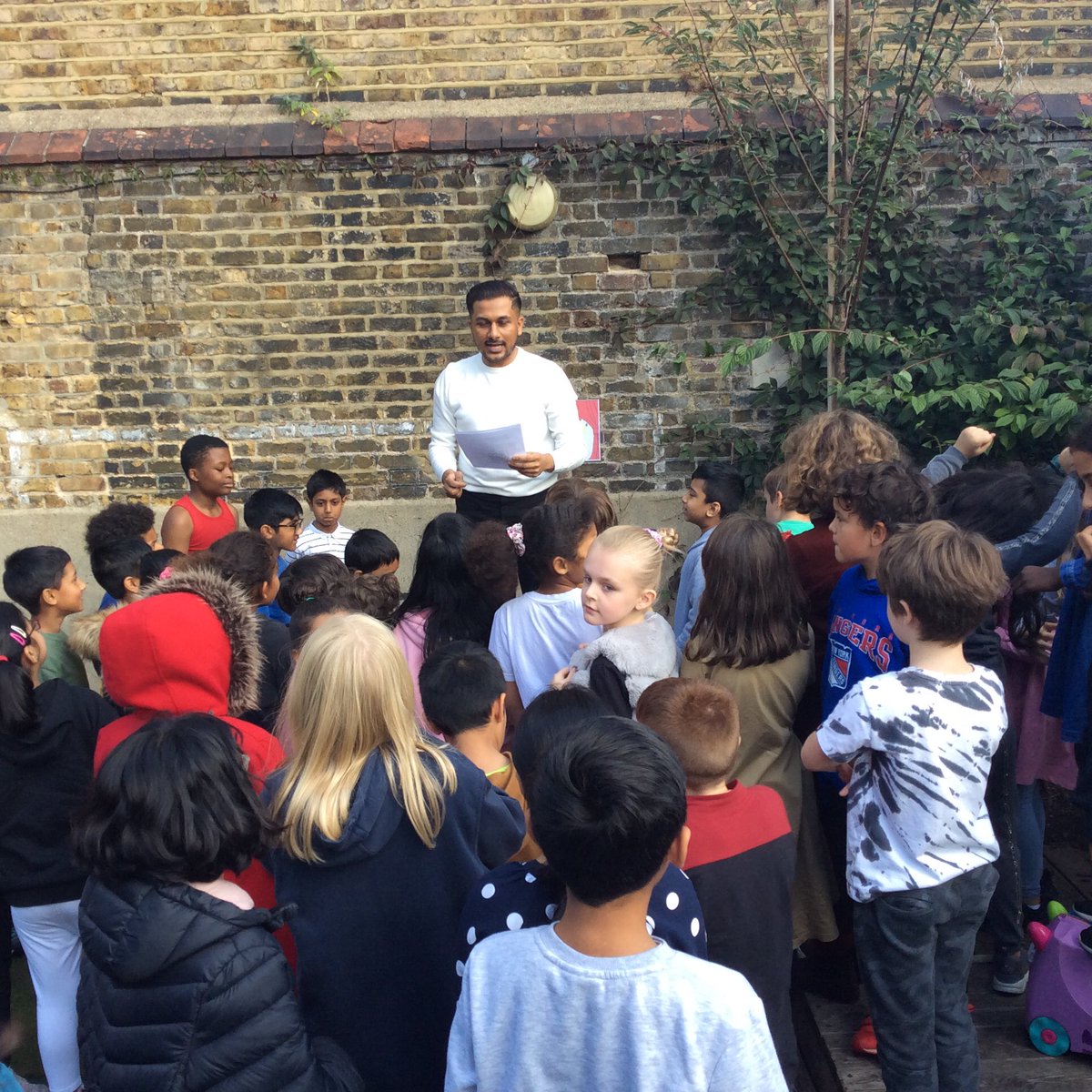 It is #NationalPoetryDay! The Teachers went out and read poems at lunchtime! It was great fun and funny too!