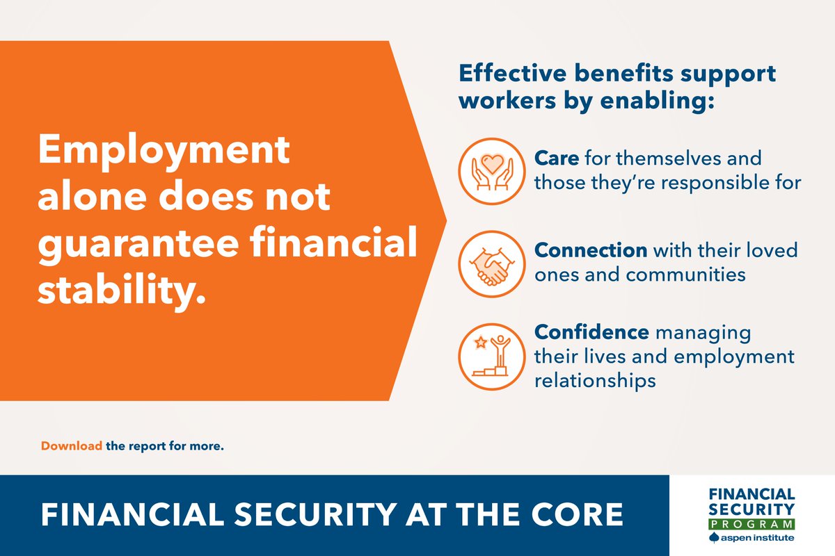 WK_Kellogg_Fdn's tweet image. What role do benefits play in the financial lives of workers?

Findings from @AspenFSP’s ‘Financial Security at the Core’ report shows how the public and private #BenefitsSystem can improve to support the well-being of all #workers. bit.ly/3dEEr8h