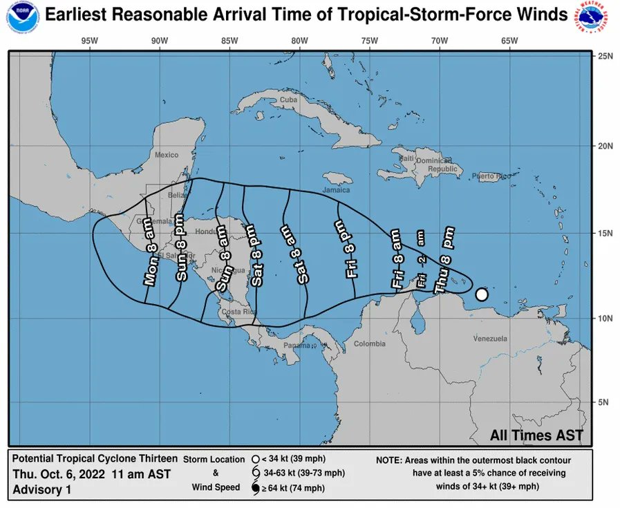 quinnannette's tweet photo. El Centro Nacional de Huracanes le ha dado trayectoria a la perturbación en el sur del mar Caribe dónde se espera que se convierta en tormenta tropical durante los próximos días.
Fuerte lluvia se esperan a través de las Islas ABC y partes del norte de Sudamérica. https://t.co/1FKn8Zb0fG