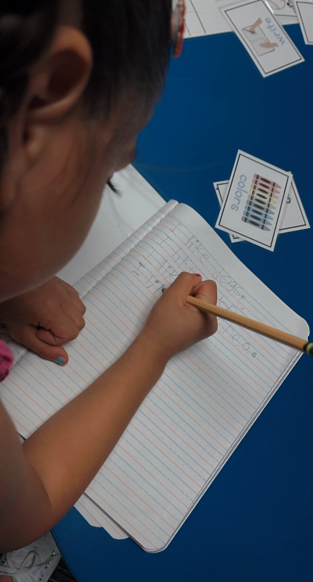 This week we introduce a new writing station and the kiddos loved it 💜 #Reading #Writing #kinder