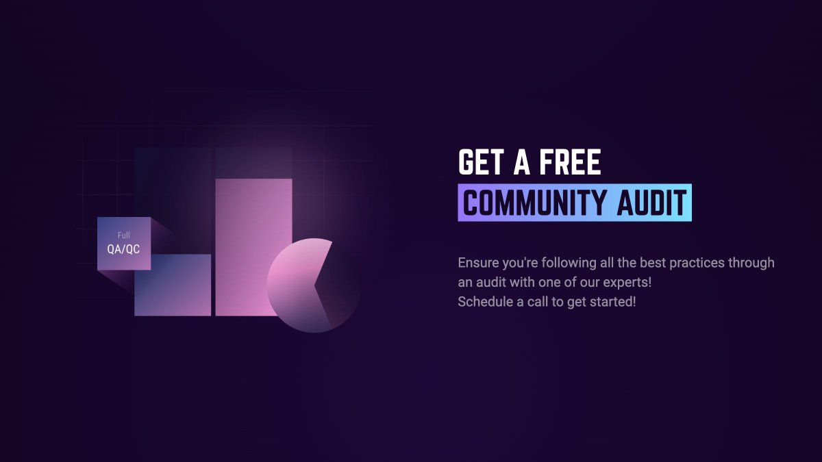 Do you have a strategy to grow your #community? Did you miss anything when setting up your #Discord and #Telegram channels?

bit.ly/community-audit

#CommunityManagement #DiscordSecurity #CryptoCommunity #NFTCommunity #CommunityAudit #ModUnion