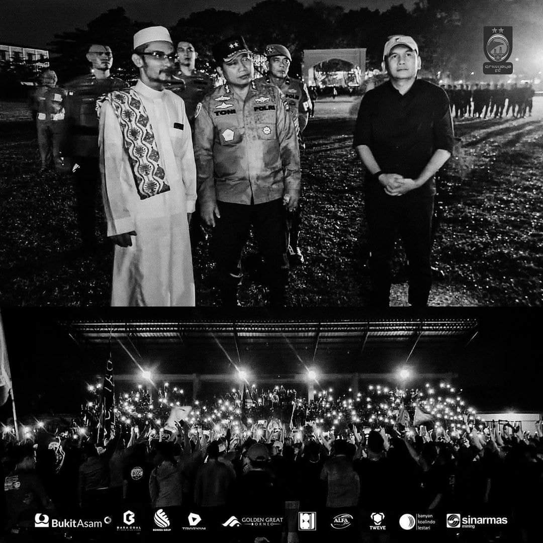 Manajer Tim Sriwijaya FC, Hendriyansyah, bersama Kapolda Sumsel, ikut hadir dalam serangkaian do'a bersama atas tragedi di Stadion Kanjuruhan, Malang.