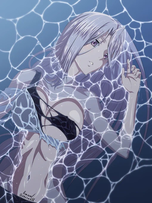美女がびじょびじょ #あなたのあお色の作品を見せてください 