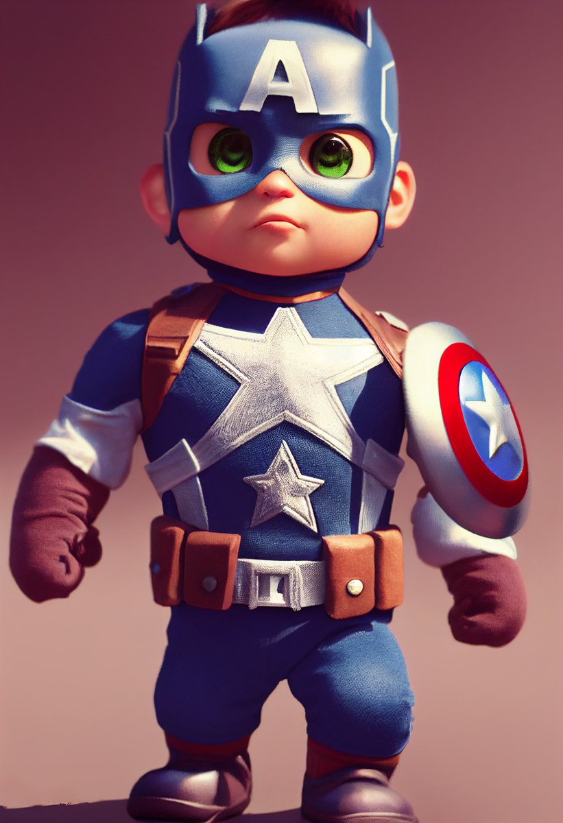 dan99ch's tweet photo. Baby Captain America. 

#ActionFigure #captain_america #captainamerica  #baby #Cartoon #Toy #cute #Portrait 
#aigenerated #aigeneratedart #midjourney_bot #PicOfTheDay #midjourney #ai #midjourneyart #midjourneyai #thisisart #creativevisuals #enter_imagination #artoftheday #aiart https://t.co/Jogx05ZPeP