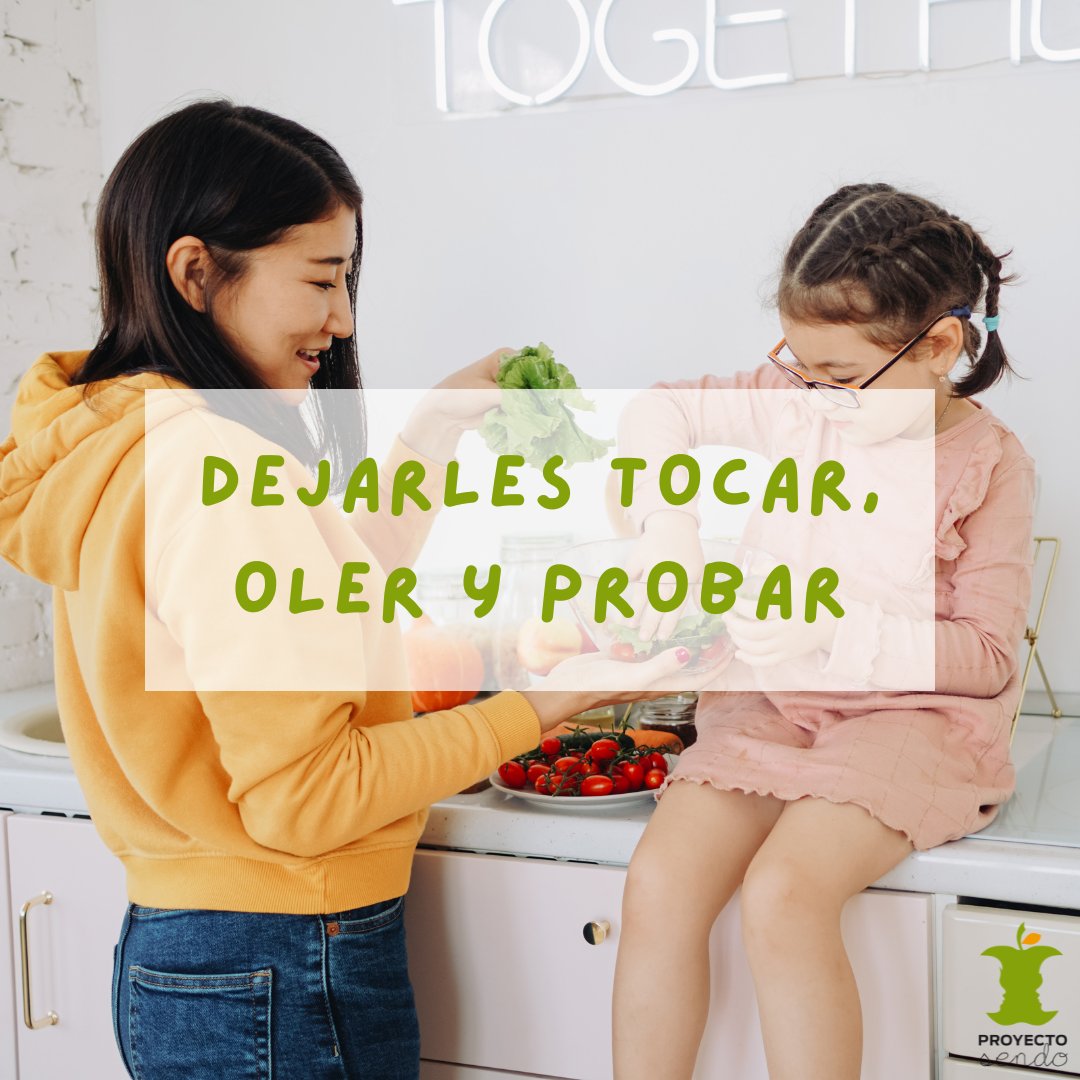 ProyectoSENDO's tweet photo. Los niños están más dispuestos a probar nuevos alimentos cuando han podido tocarlos y olerlos.  Por esto es importante dejarles que ayuden en tareas sencillas como es el lavado de las verduras, el mezclar ingredientes o añadir ingredientes a la olla, y dejarles experimentar. https://t.co/T3jqMYI9IF