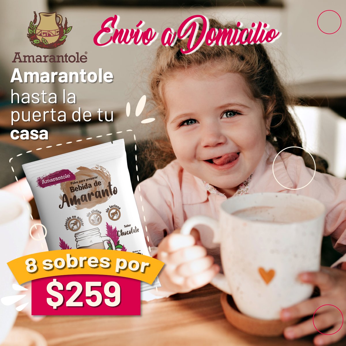AMARANTOLE's tweet photo. Super Promoción #Amarantole La mejor versión del #amaranto, delicioso, saludable, y super práctico. El mejor precio y ¡envío gratis! ¡Elige tu Pack favorito!  
☎️Llámanos (55) 7583 9433  
✅WhatsApp https://t.co/tVRuKvMnFu  
🛒https://t.co/zUVC7JsFKi
Rico y Saludable ¡Es posible! https://t.co/27PMsk4lxZ
