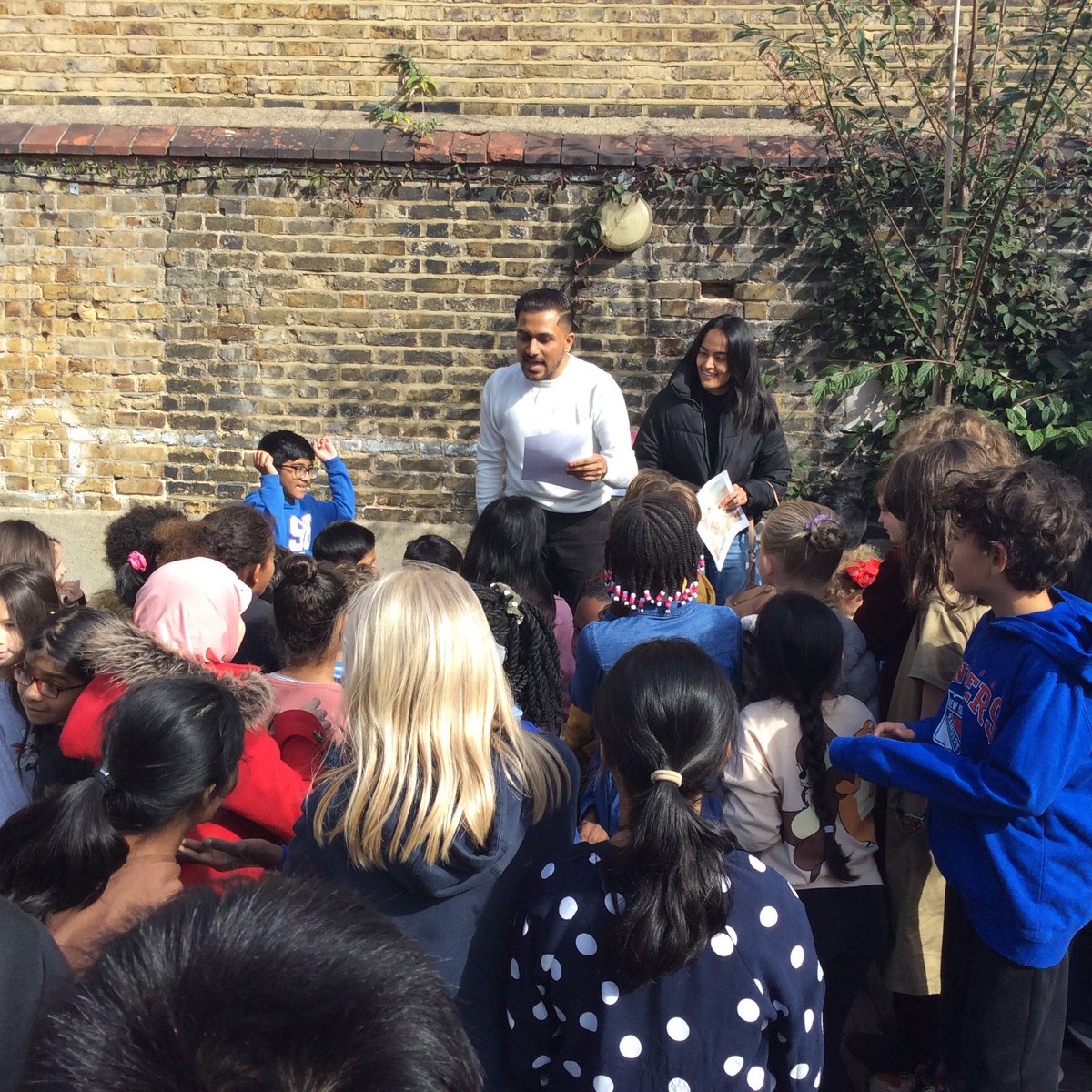 It is #NationalPoetryDay! The Teachers went out and read poems at lunchtime! Thank you <a href="/ClassJade/">Jade Class</a> for joining us too!