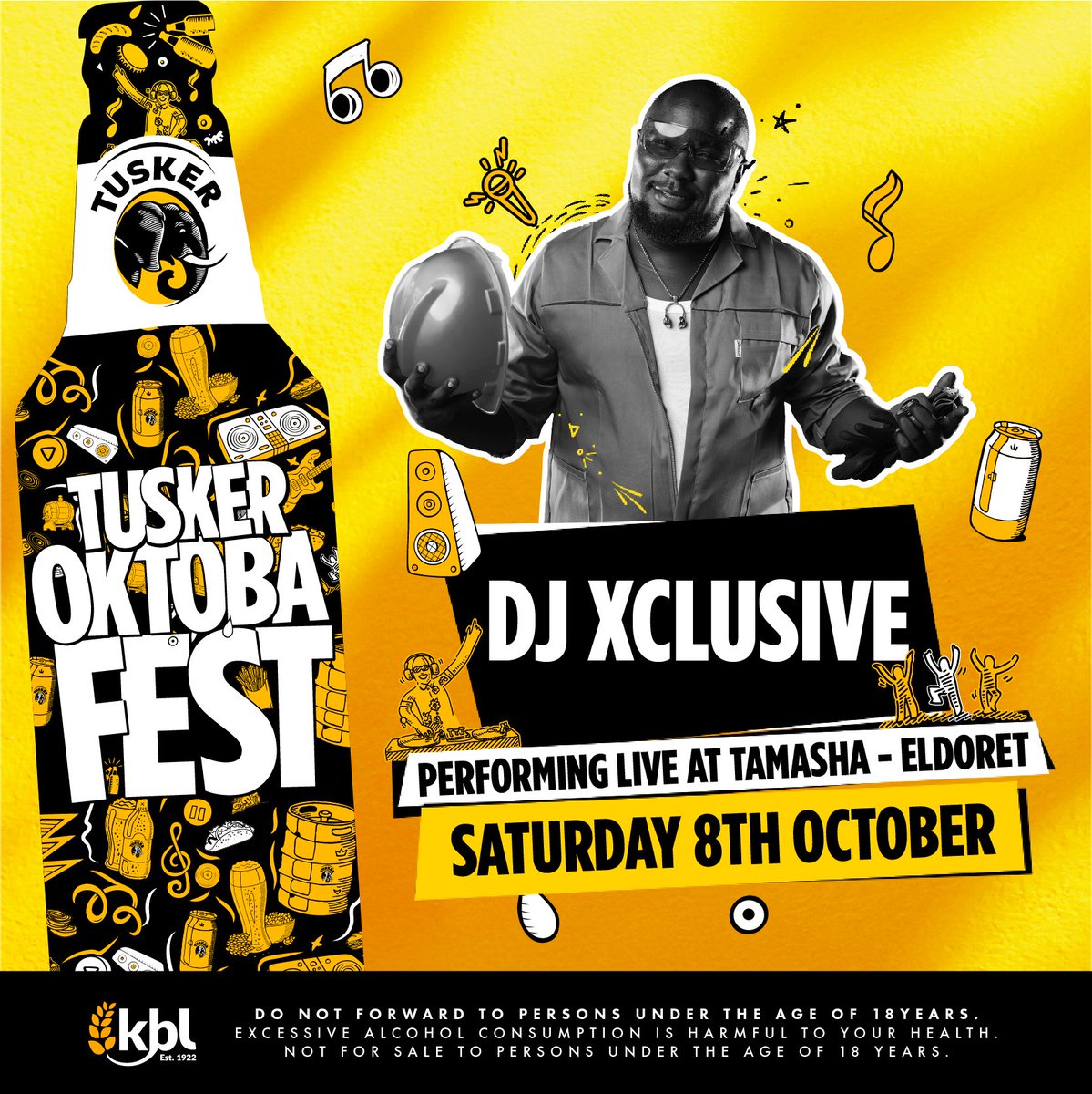 AlembaC's tweet photo. 8th&9th October enjoy music from Mejja at Tamasha-Eldoret courtesy of #TuskerOktobafest.@_Ark3,@Its__Phey,@Its_DK1 grab a cold tusker&get ready to #CheerToTheNext100, tickets at ksh 1000 redeemable for 4 beers.@TuskerLager,#TuskerAt100,#CheersToTheNext100 https://t.co/JIHeicQhoQ