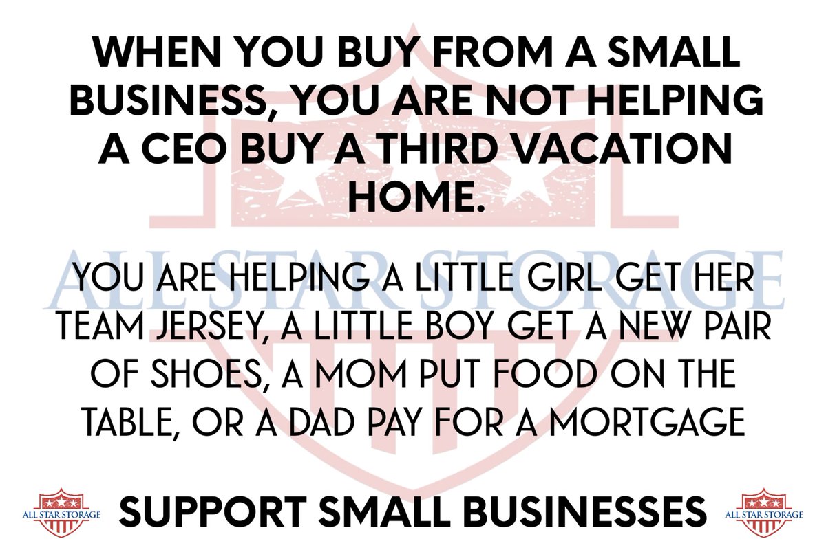 AllStar_Storage's tweet photo. Small Businesses employ local people, from the office staff to the accountant. And they give back to local organizations - usually schools. 

#allstarstorage 
#shippingcontainers 
#modifiedcontainers 
#storage 
#betterthanashed 
#supportsmallbusinesses2022 https://t.co/sS0xbCmizN