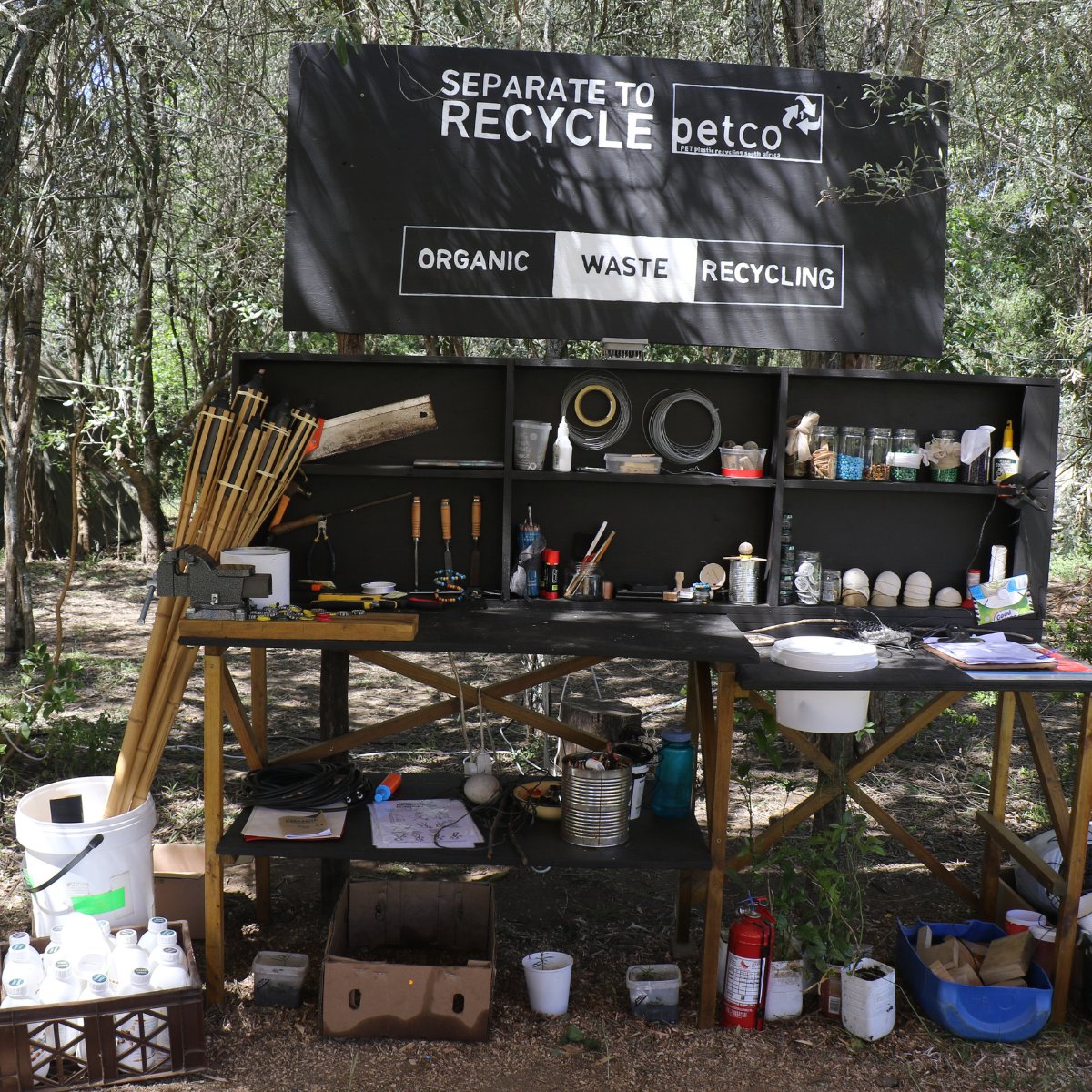 Greenpop's tweet photo. A big thank you to our sponsor @PETCO_SA for helping us tread lightly at our Eden FOA!β»οΈ
PETCO have sponsored our team tee shirts for our Eden FOA, which are made from recycled plastic bottles, and our recycling station & waste activation station.
#PETCO #SeparateatSource https://t.co/3yN49LcjBt