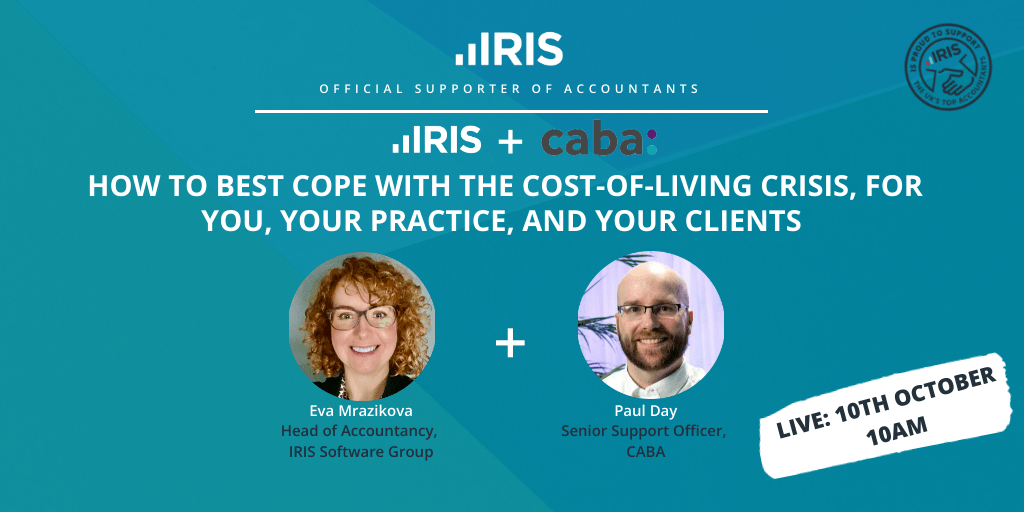 IRISaccountants's tweet photo. As part of #MentalHealthAwarenessWeek, we're hosting a webinar with our very own @eva_mrazikova &amp; Paul Day from @cabacharity who will be sharing tips on how to best manage your wellbeing to navigate through the #CostOfLivingCrisis.

Sign up here: https://t.co/FSsuyMoOQc https://t.co/qhEs22D8B6